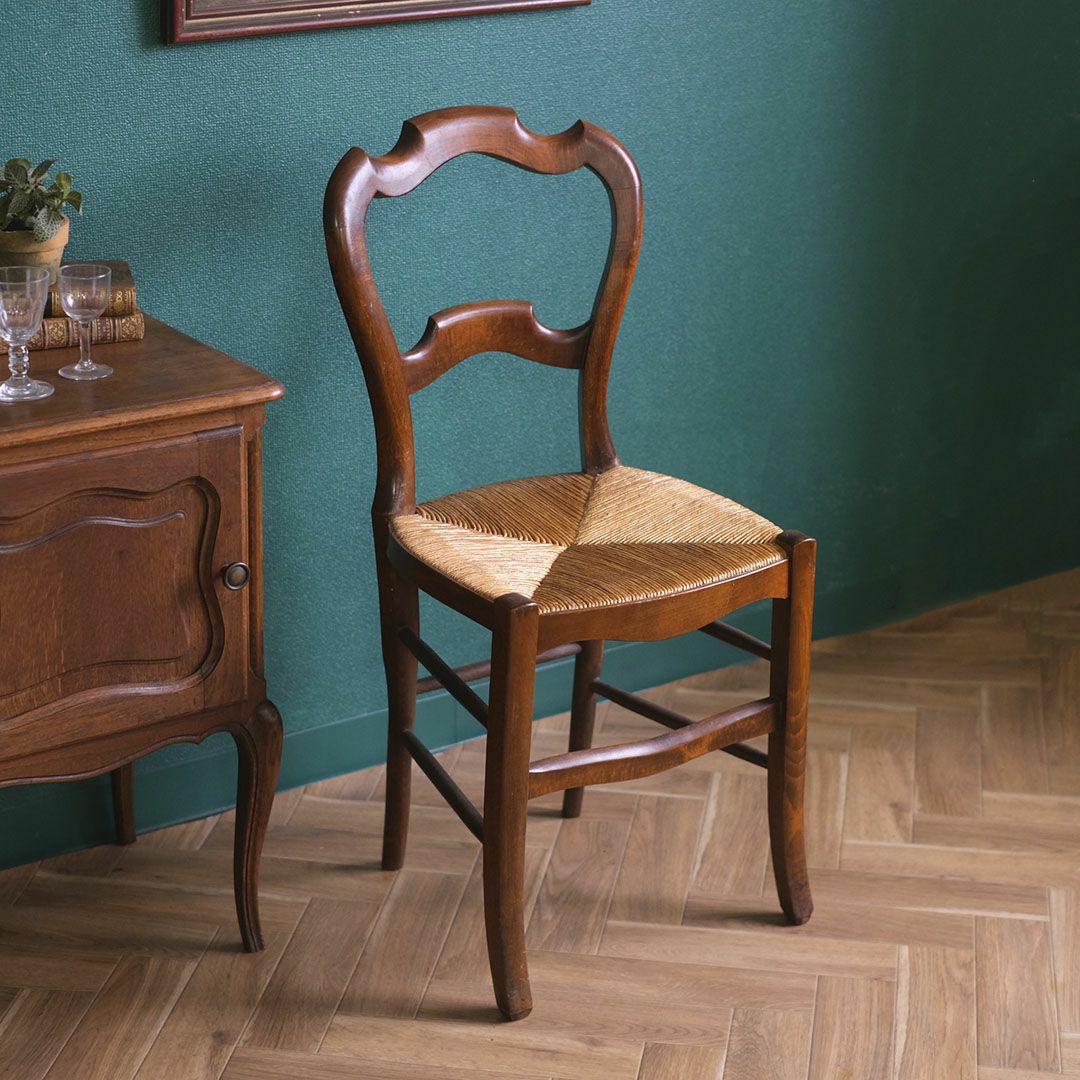 アンティークチェア ラッシュシート イギリス ケーンシートの椅子 アンティーク家具2