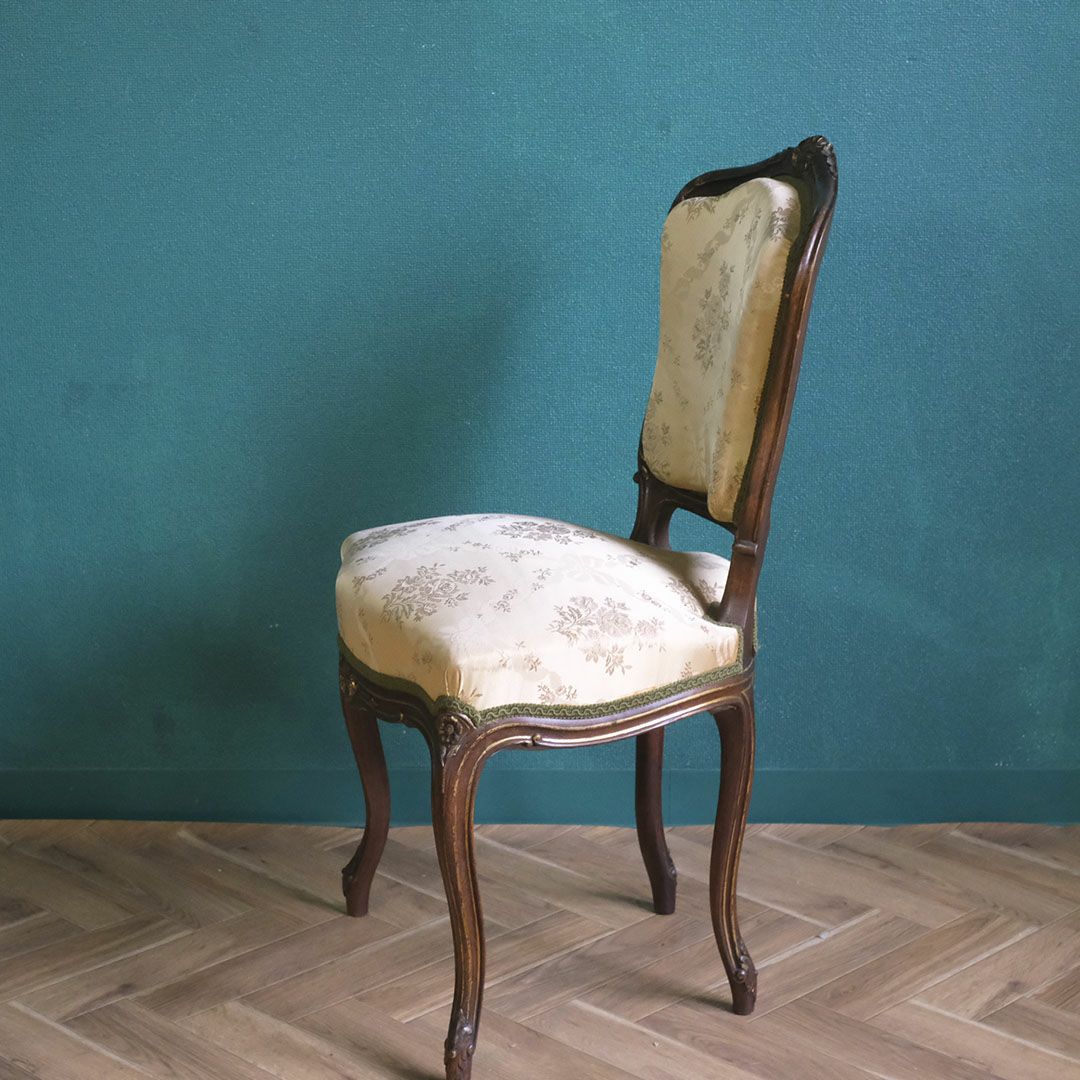 アンティークチェア ルイ15世様式 フランス シルクシート 椅子 アンティーク家具4