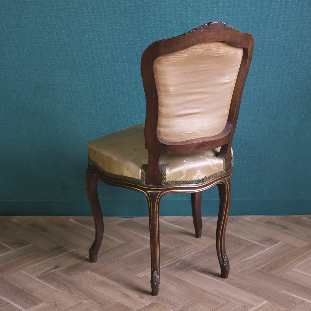 アンティークチェア ルイ15世様式 フランス シルクシート 椅子 アンティーク家具6