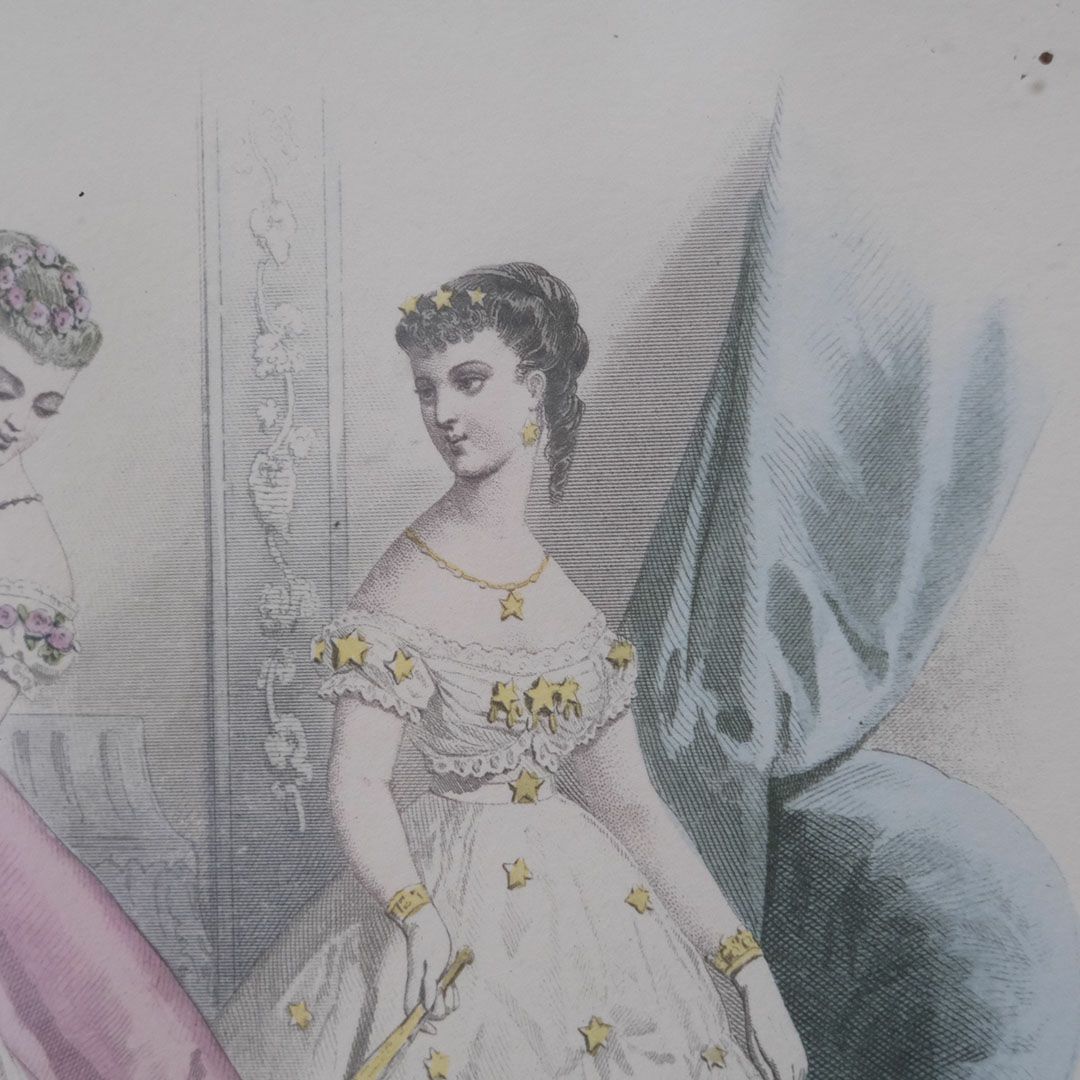 アンティーク リトグラフ フランス ファッション画 絵6