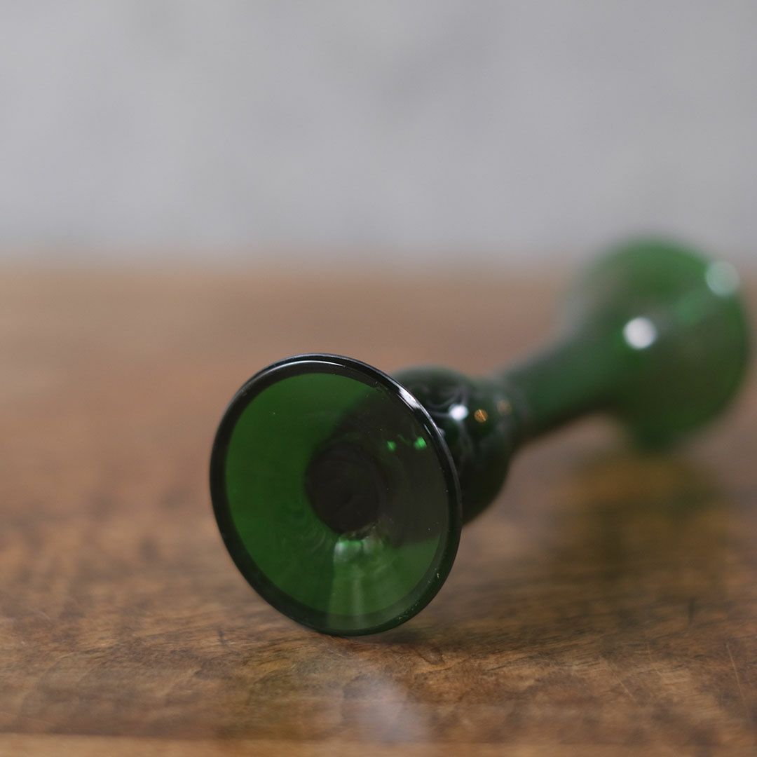 アンティークフラワーベース 花瓶 一輪挿し 緑のガラス イタリア7