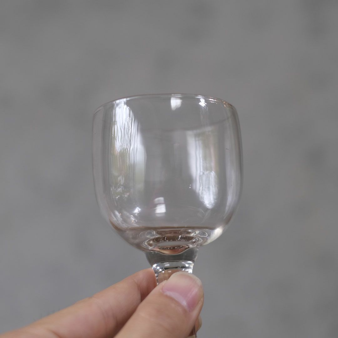 アンティークビストログラス フランス 吹きガラスの足付きグラス4