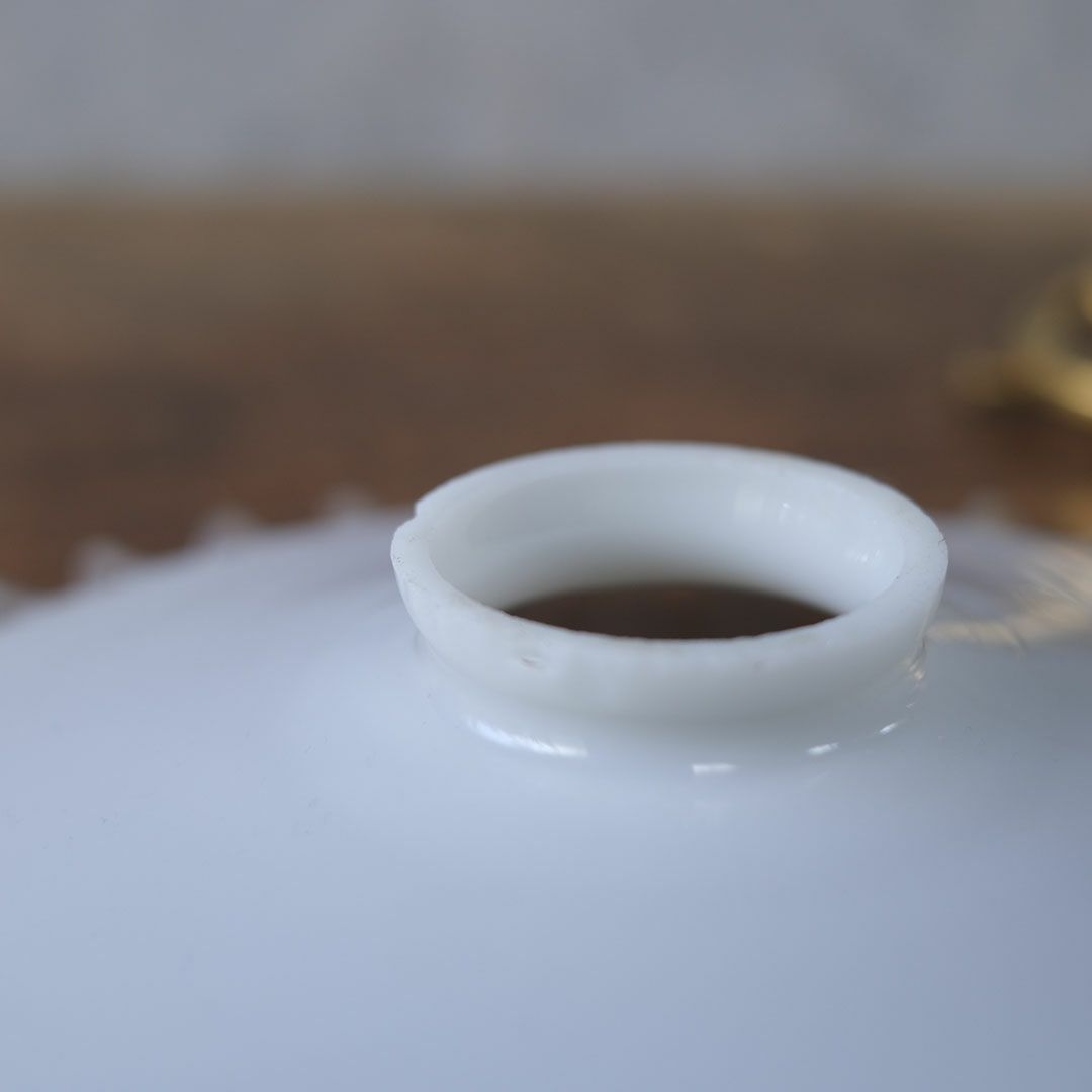 アンティーク ガラスシェードフリルランプ ミルクガラス 照明6