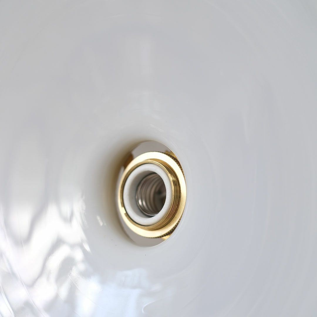 アンティーク ガラスシェードフリルランプ ミルクガラス 照明7