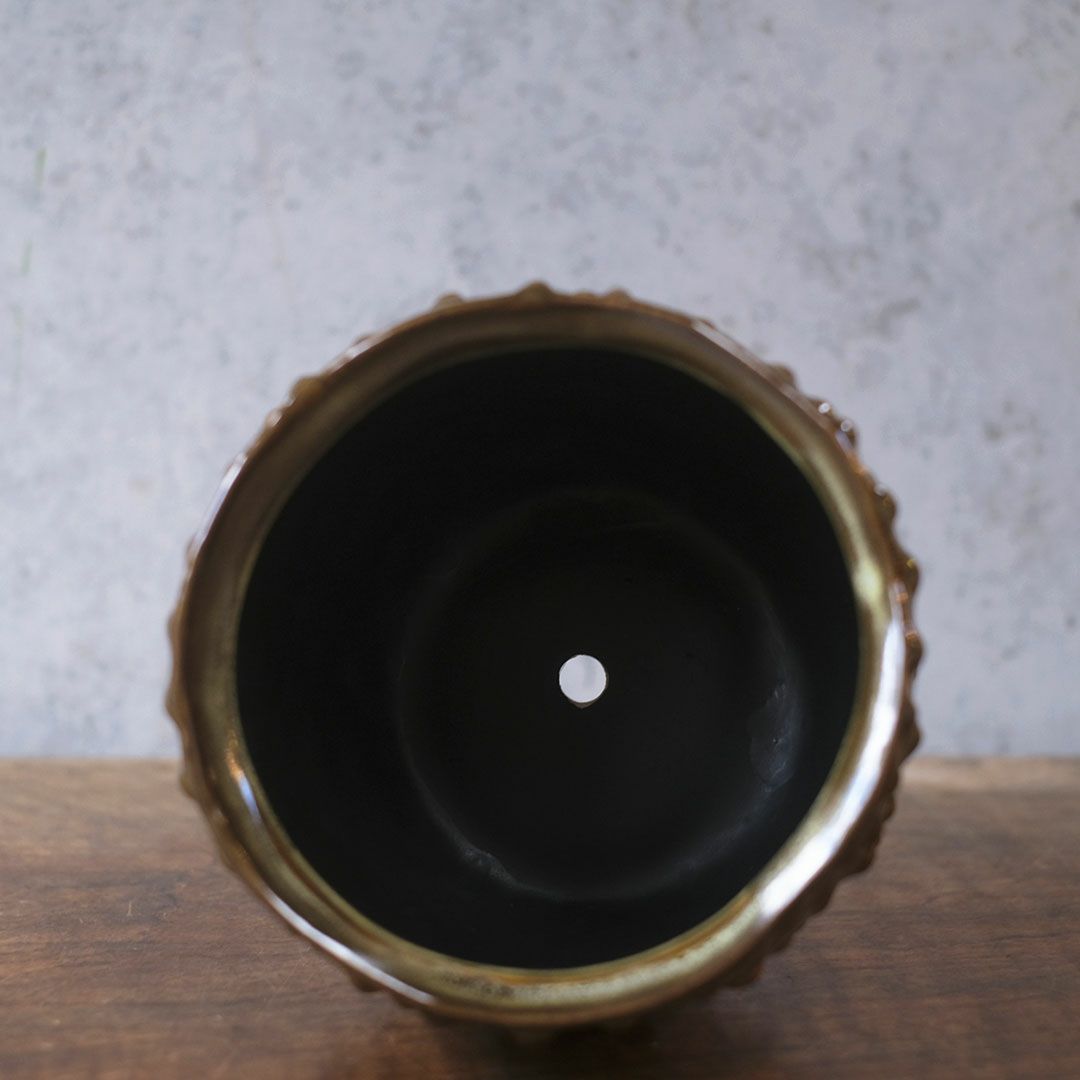 童話の鉢植えシリーズ 陶器のプランター ドットグレイズポット4