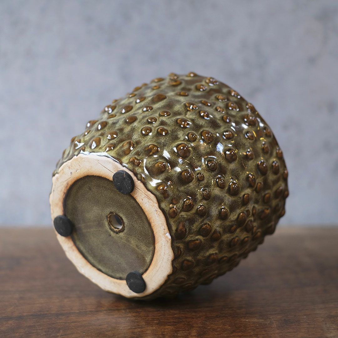 童話の鉢植えシリーズ 陶器のプランター ドットグレイズポット5