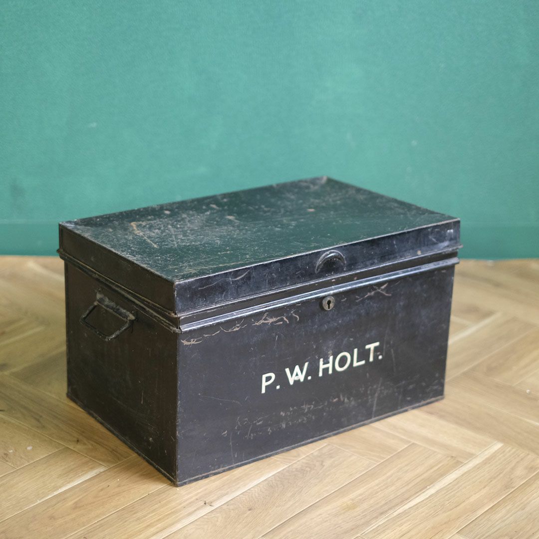 アンティークブリキボックス P.W.HOLT イギリス 蓋付収納箱2