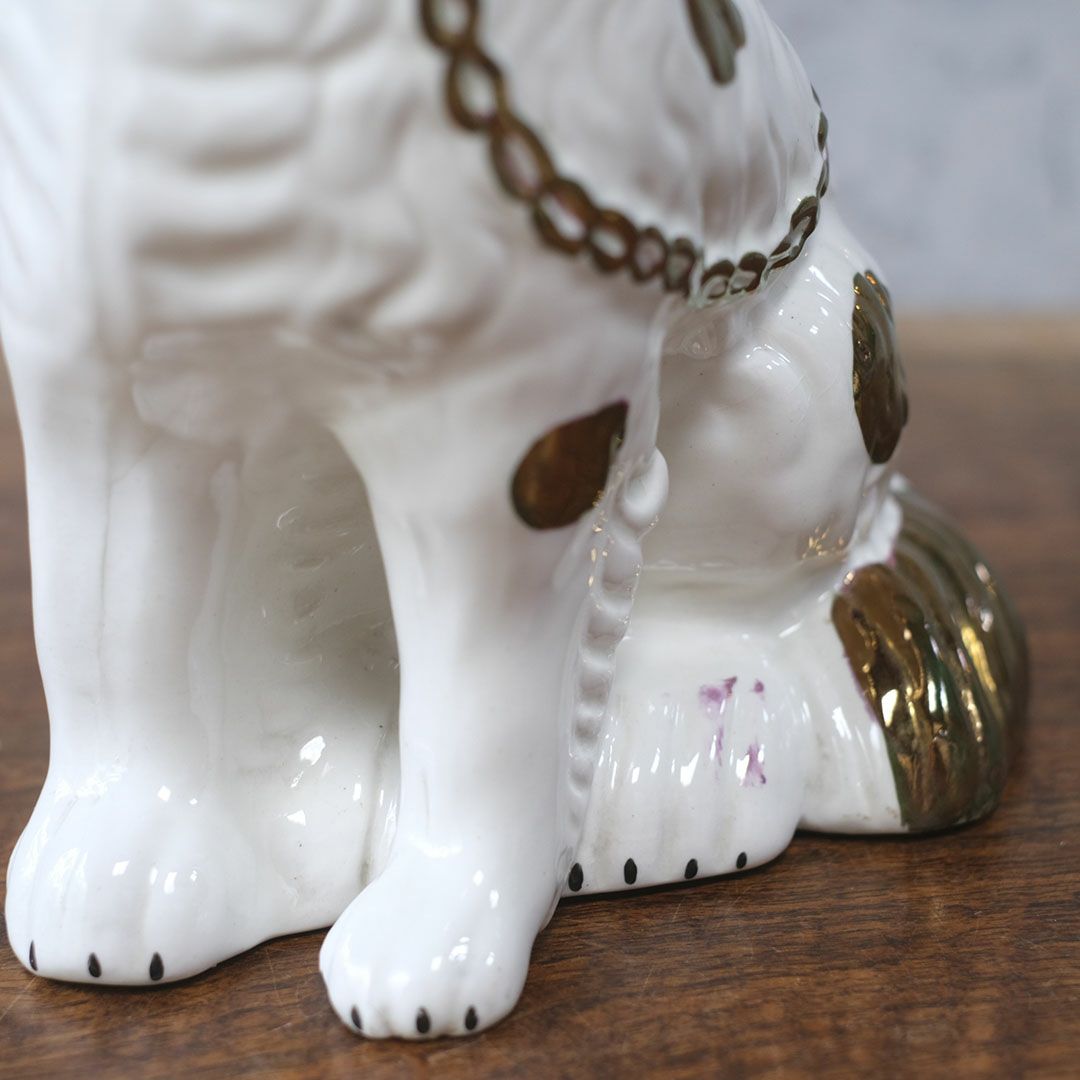 アンティークスタッフォードシャードッグ イギリス 陶器の犬の置物8