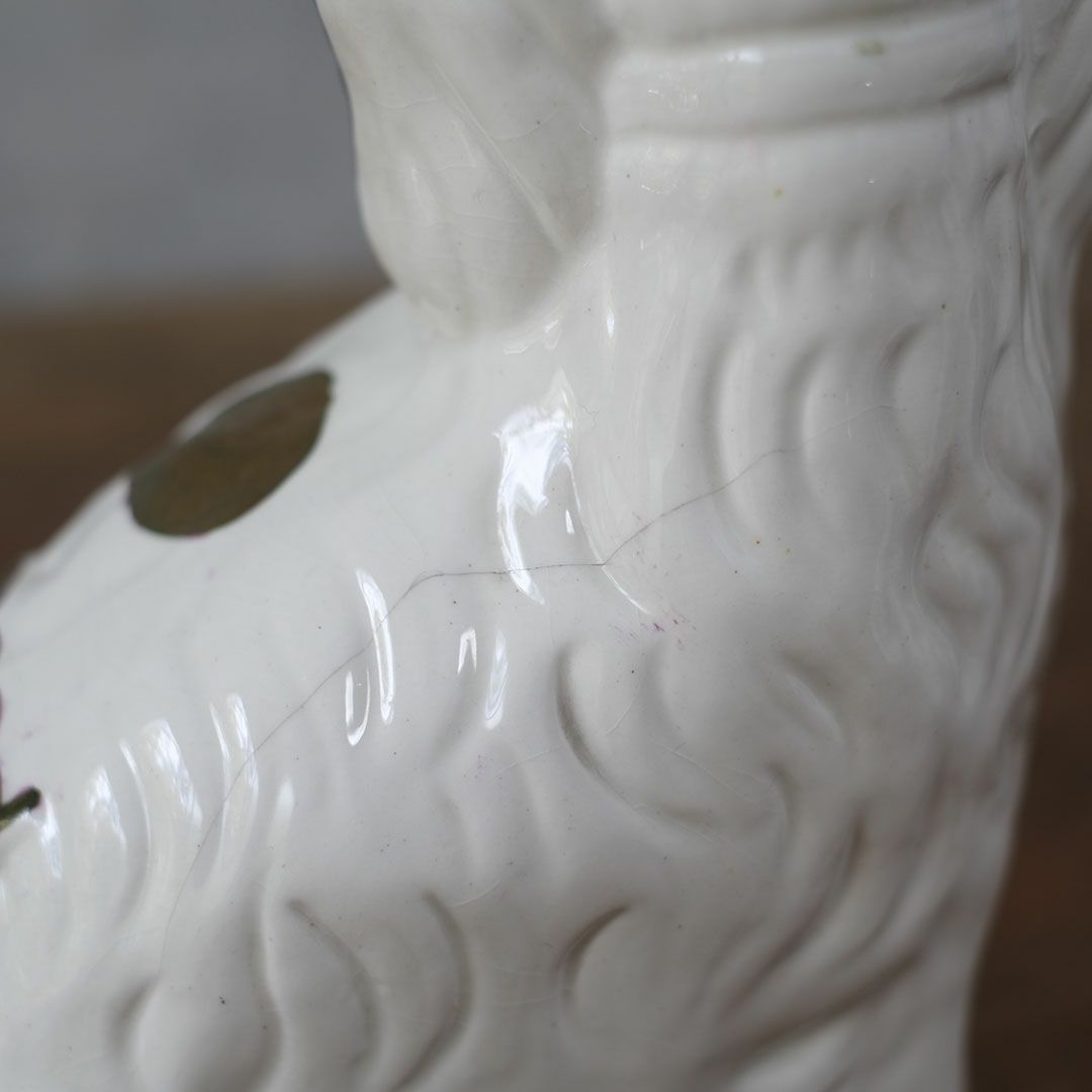 アンティークスタッフォードシャードッグ イギリス 陶器の犬の置物9