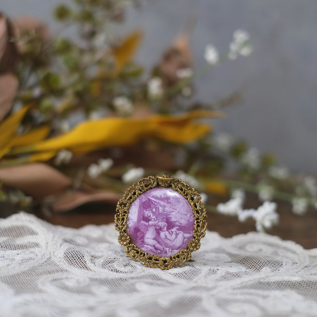 アンティーク 小さな写真立て フォトフレーム 天使 エンジェル フランス