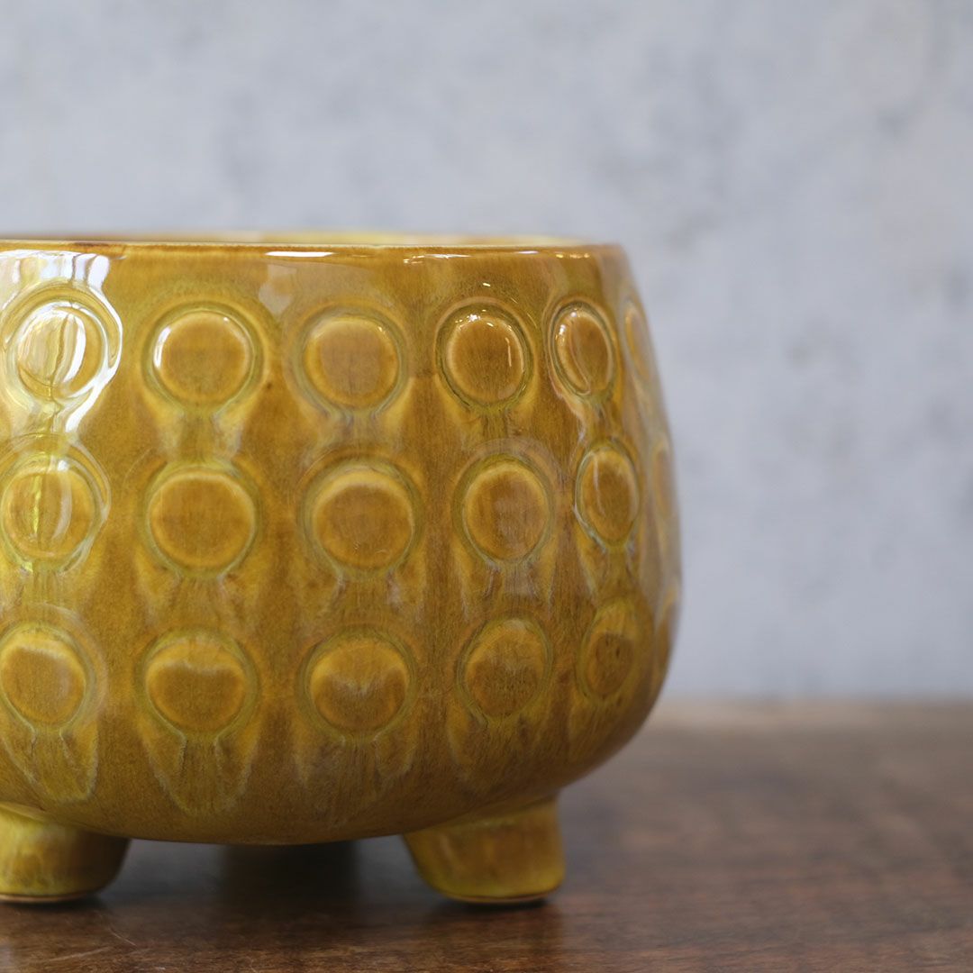 童話の鉢植えシリーズ 陶器のプランター 3つ足ポルカポット4