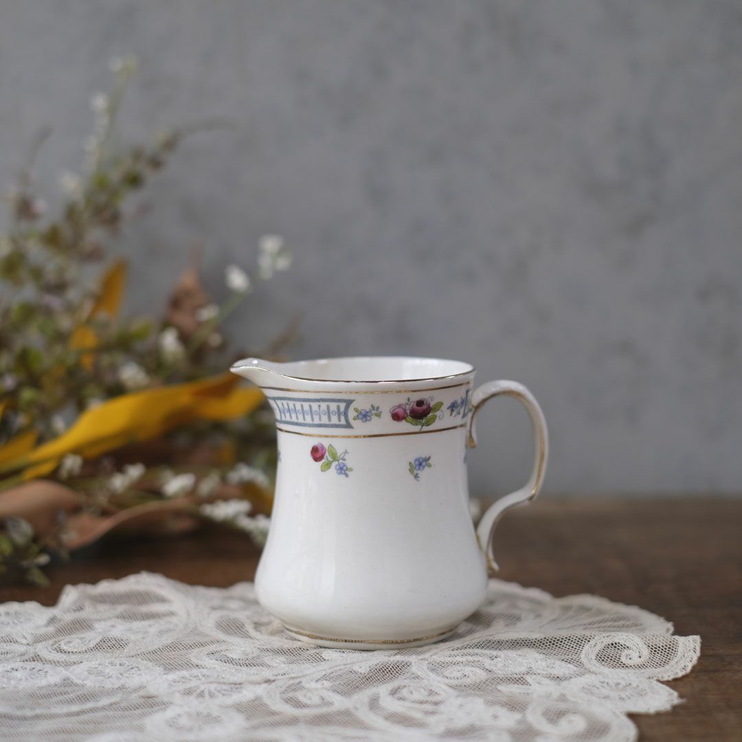 アンティークミルクジャグ 花柄 クリーマー 陶器 イギリス