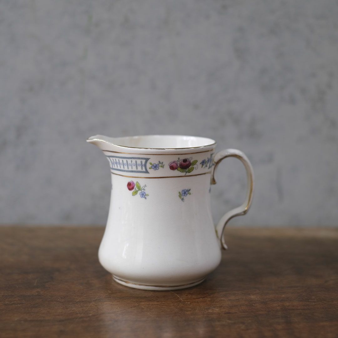 アンティークミルクジャグ 花柄 クリーマー 陶器 イギリス1