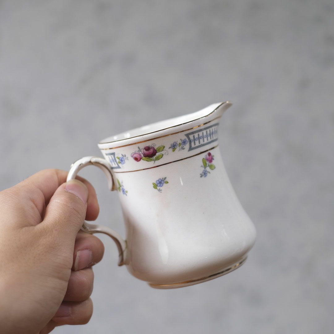 アンティークミルクジャグ 花柄 クリーマー 陶器 イギリス2