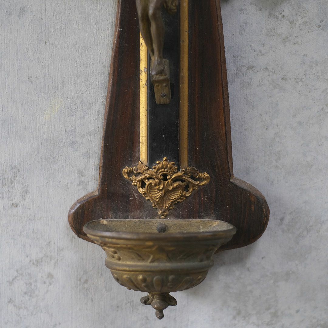 アンティーク十字架 キリスト 木製ベース 宗教小物 フランス6