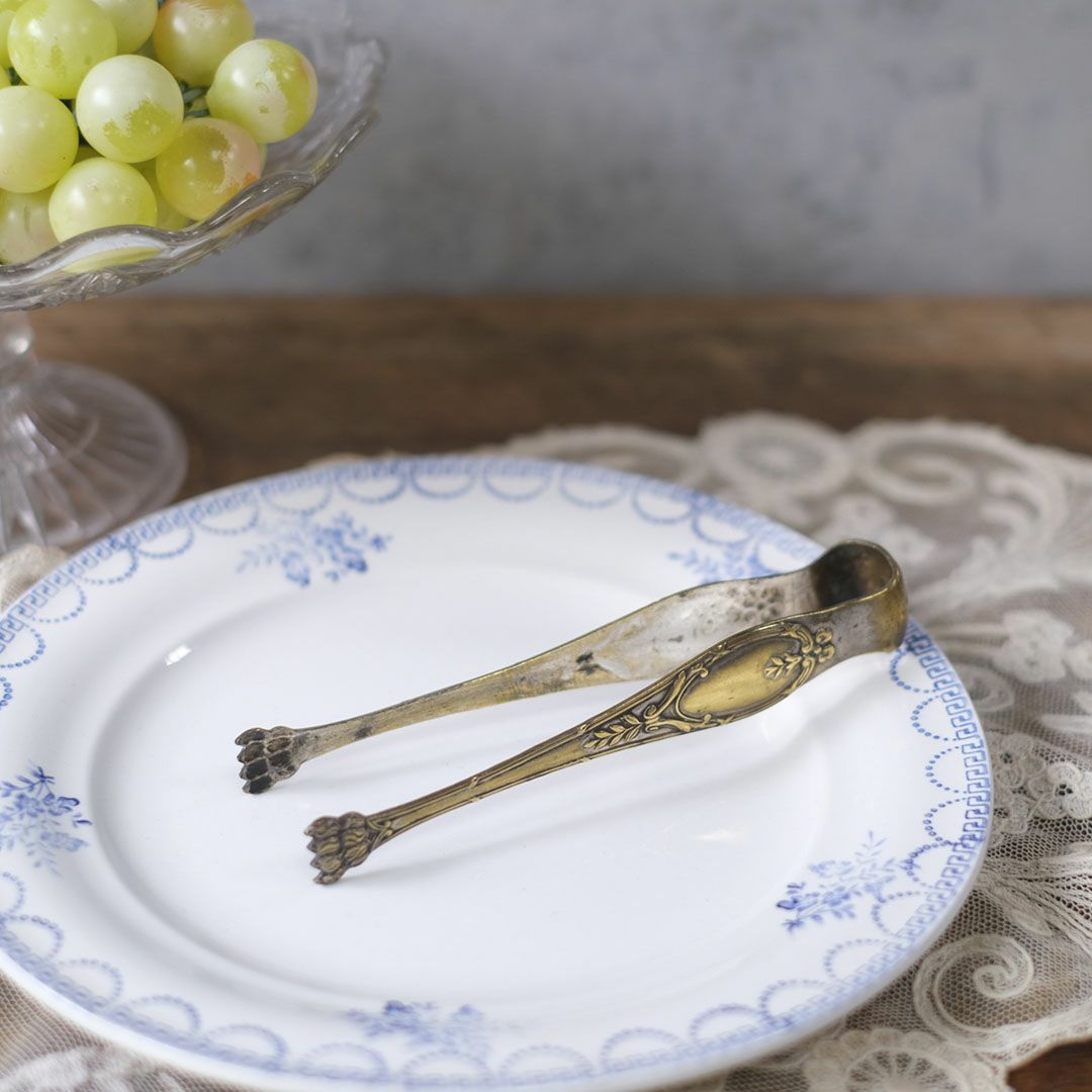 アンティーク トング 鳥獣爪 シュガートング アイストング フランス1