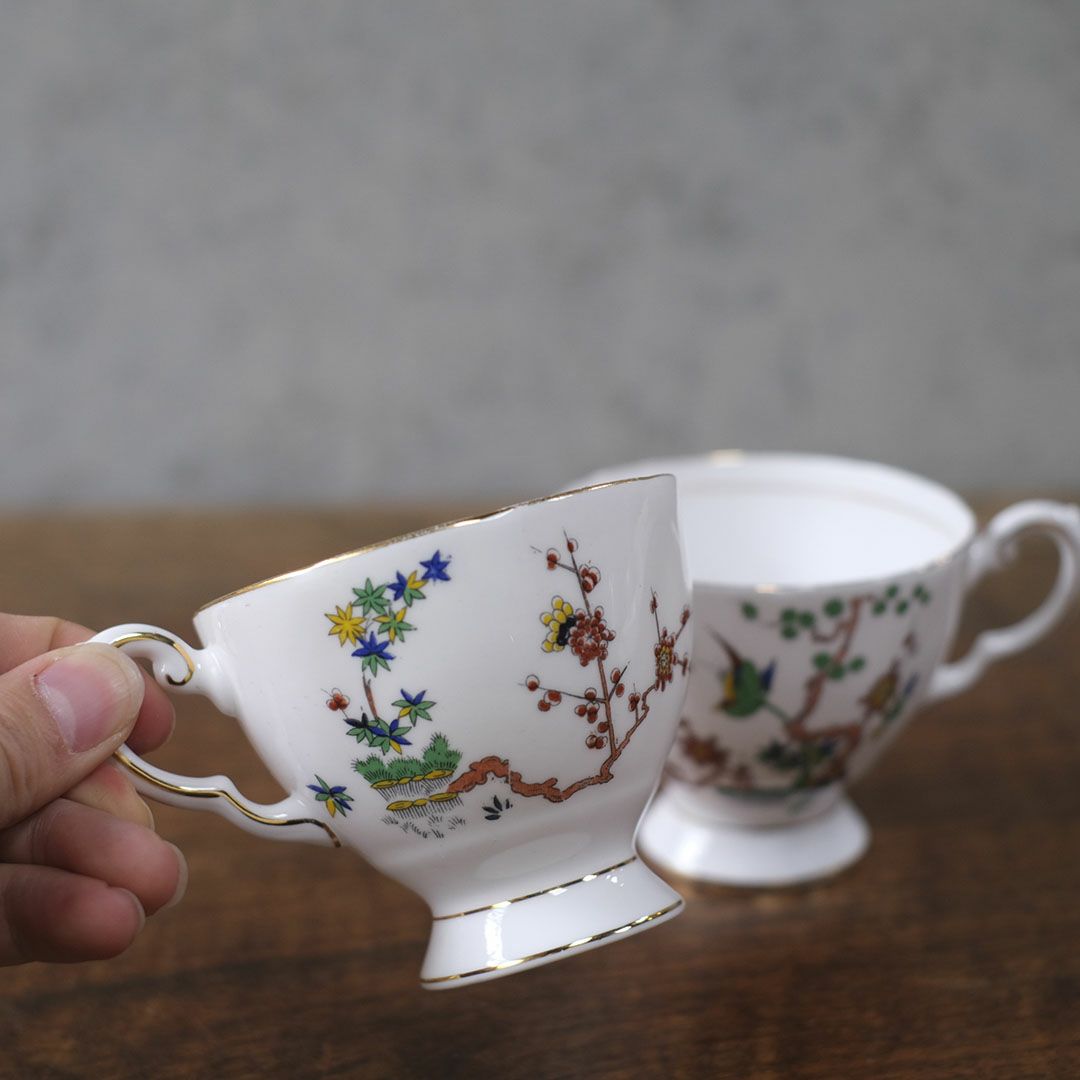 イギリス アンティーク カップ＆ソーサー ケーキ皿 金彩 英国陶磁器