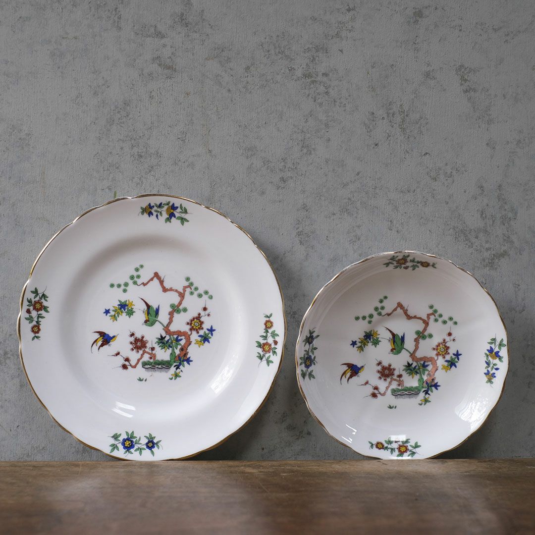 TUSCAN バード柄 花柄 ティーカップ ソーサー アンティーク イギリス陶器