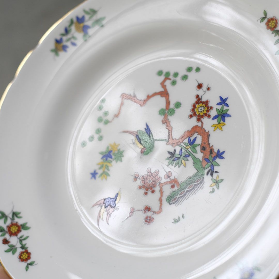 TUSCAN チャイナティーカップ イギリス 1930年代 バード＆フラワー デザイン