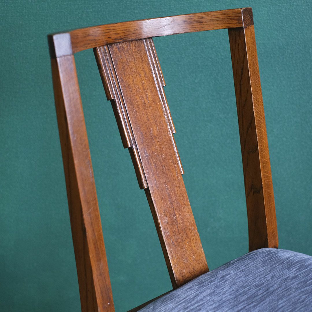 アンティークチェア 椅子 青いシート イギリス アンティーク家具5