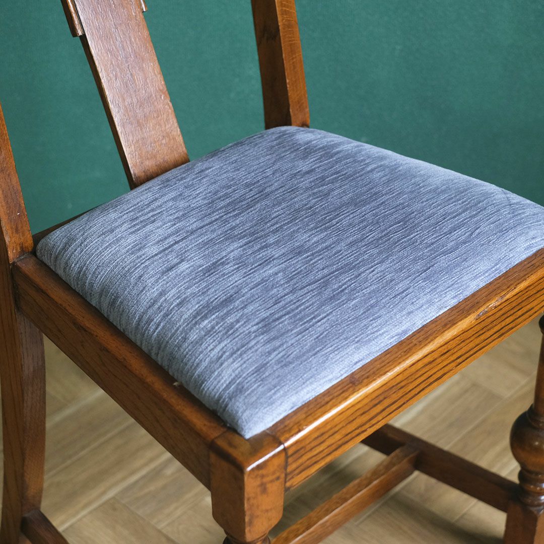 アンティークチェア 椅子 青いシート イギリス アンティーク家具6