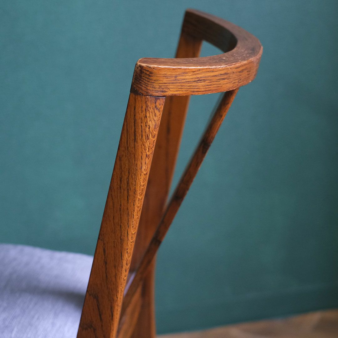 アンティークチェア 椅子 青いシート イギリス アンティーク家具7