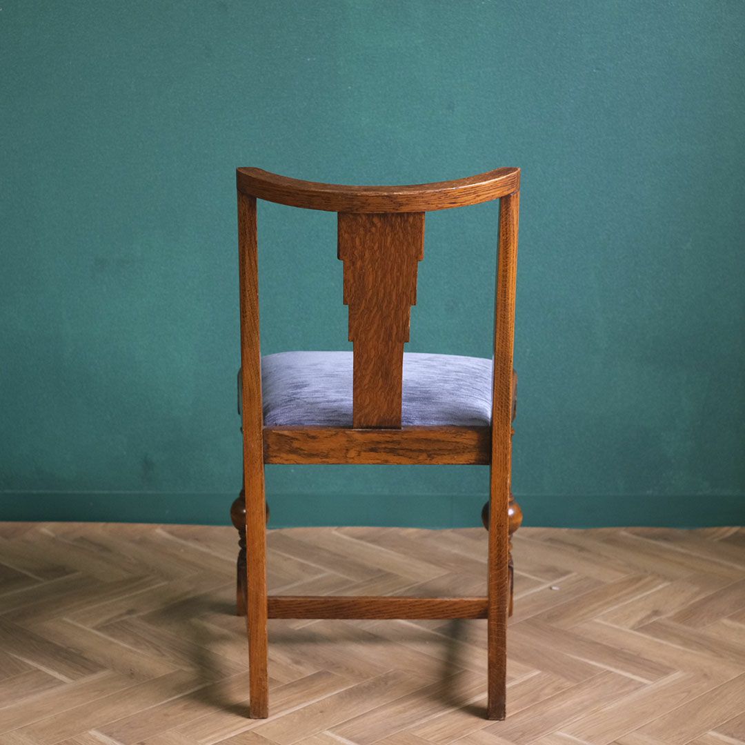 アンティークチェア 椅子 青いシート イギリス アンティーク家具8