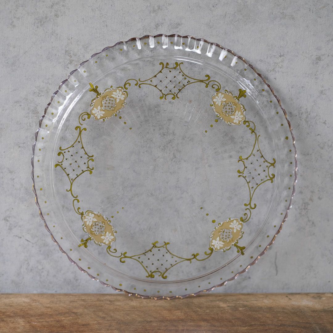 ヴィンテージガラストレイ エナメル装飾 フランス8