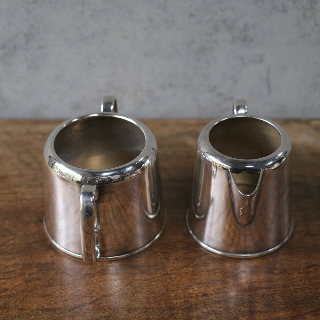 アンティークミルクジャグ&シュガーボウル セット シルバープレート 銀メッキ イギリス2