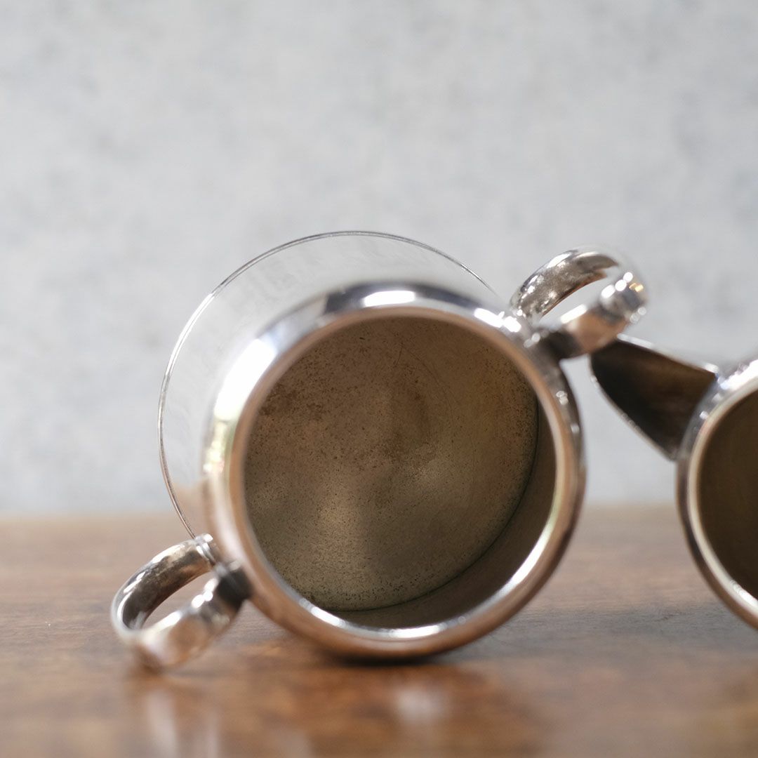 アンティークミルクジャグ&シュガーボウル セット シルバープレート 銀メッキ イギリス5