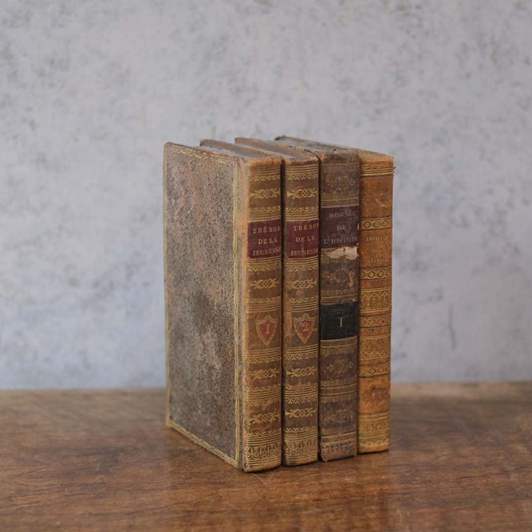 アンティークレザーブック 古書 本 19世紀 フランス 2