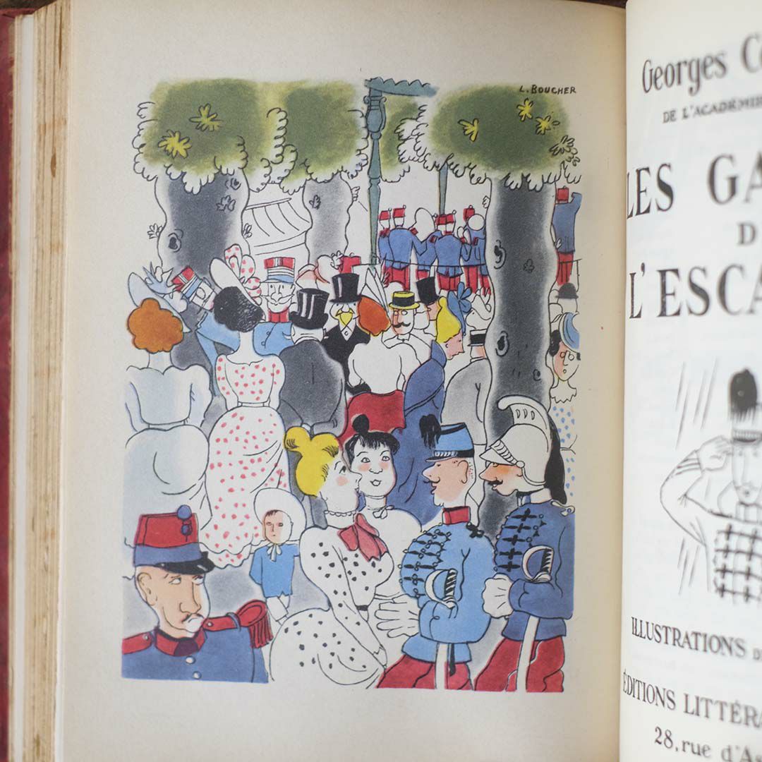 フランス アンティークブック　ジョルジュ・クルトリーヌ作品集 革装丁 1930年代6