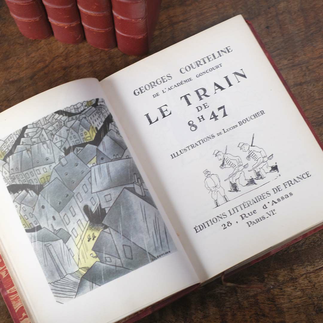 フランス アンティークブック　ジョルジュ・クルトリーヌ作品集 革装丁 1930年代7