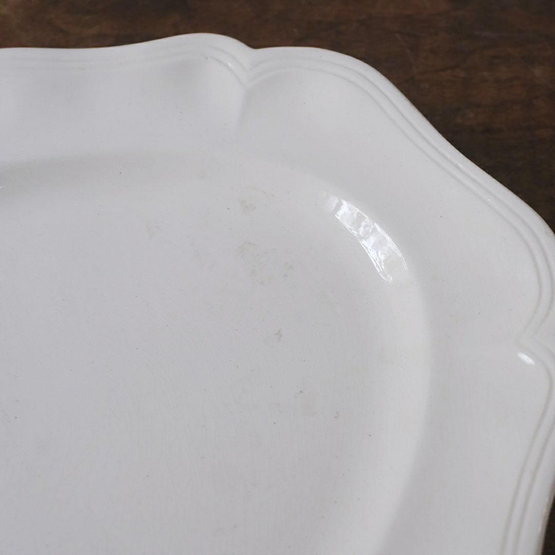 アンティーク皿 オードブル大皿 フラワーリムプレート 白 花リム皿 アンティーク食器4