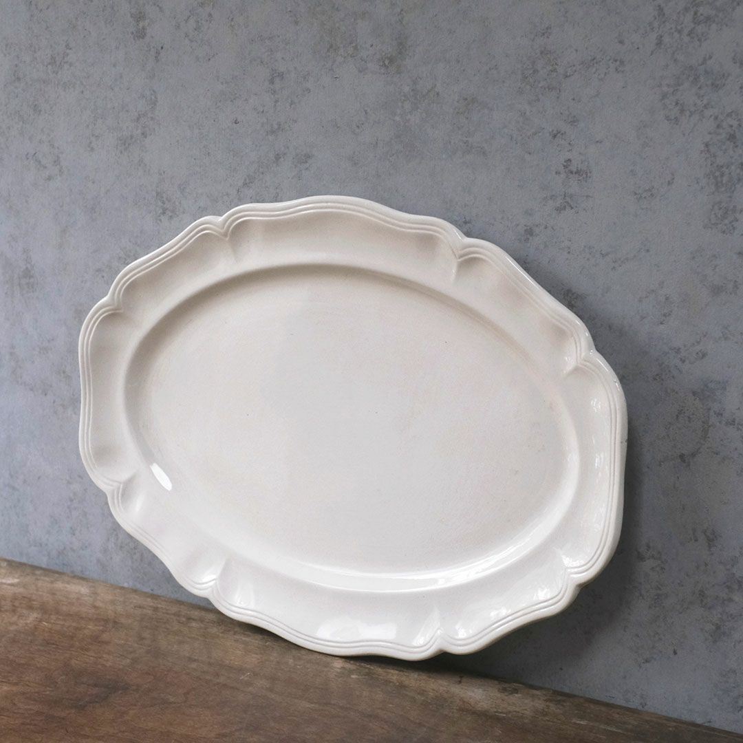 アンティーク皿 オードブル大皿 フラワーリムプレート 白 花リム皿 アンティーク食器7