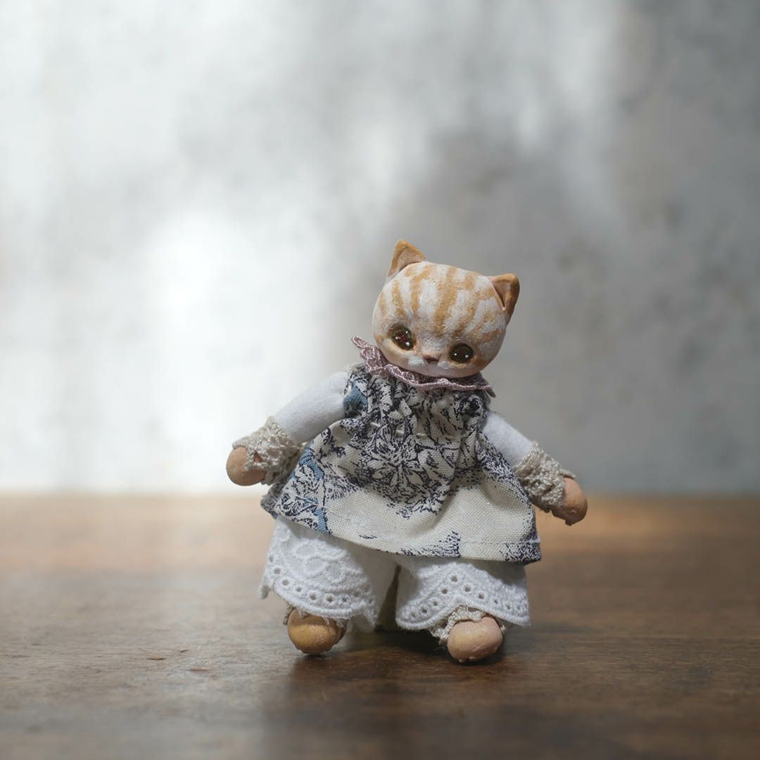 かわいい奏ちよこ ミニ猫 茶トラ 人形 ドール 空創アーティスト
