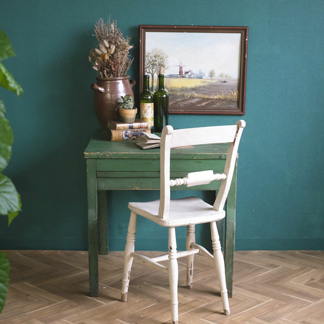 アンティークデスク パイン グリーンペイント イギリス アンティーク家具3