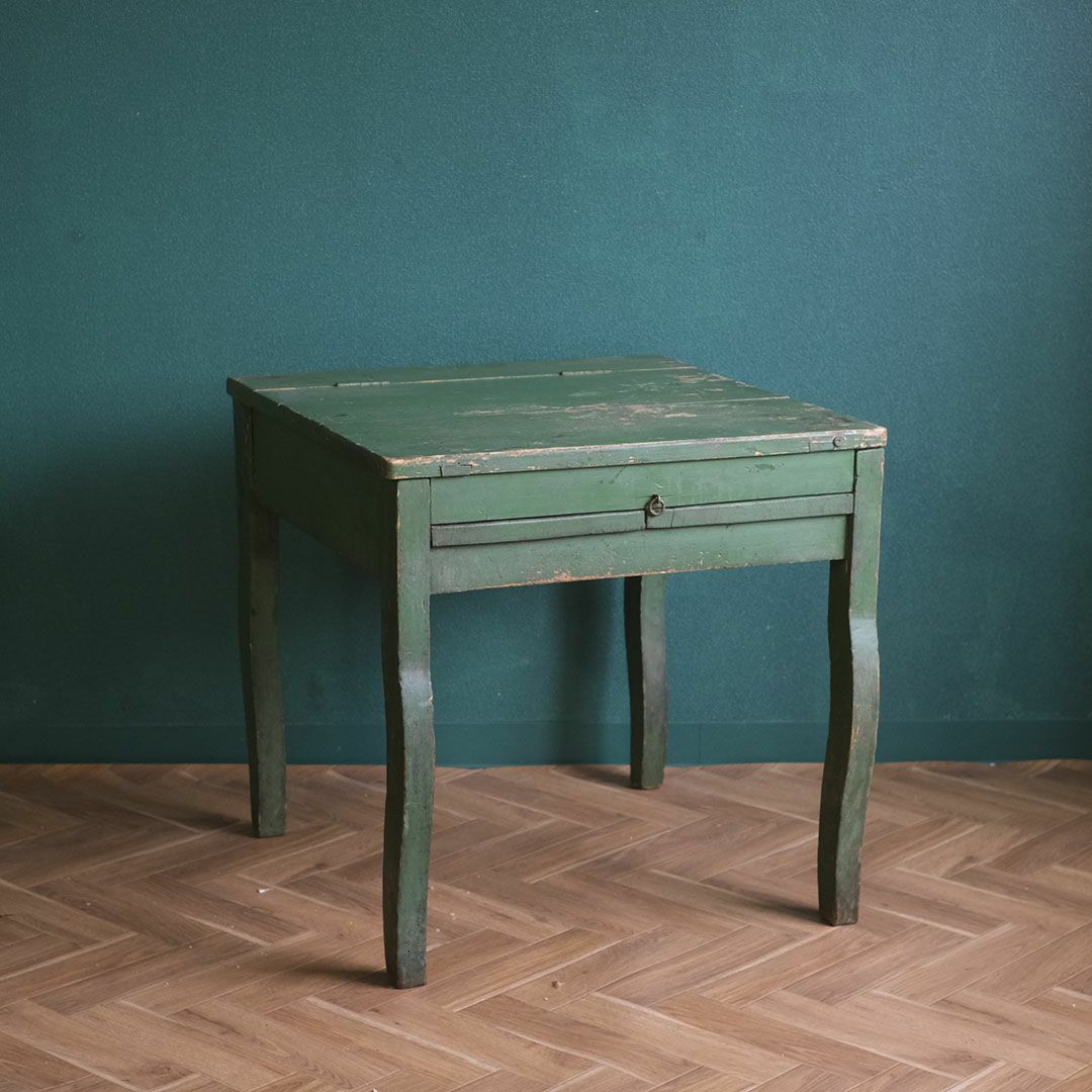 アンティークデスク パイン グリーンペイント イギリス アンティーク家具4