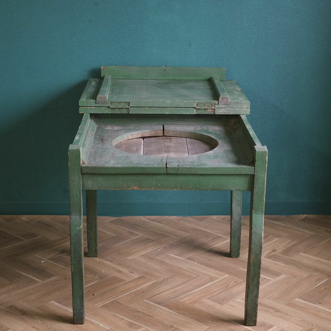 アンティークデスク パイン グリーンペイント イギリス アンティーク家具8
