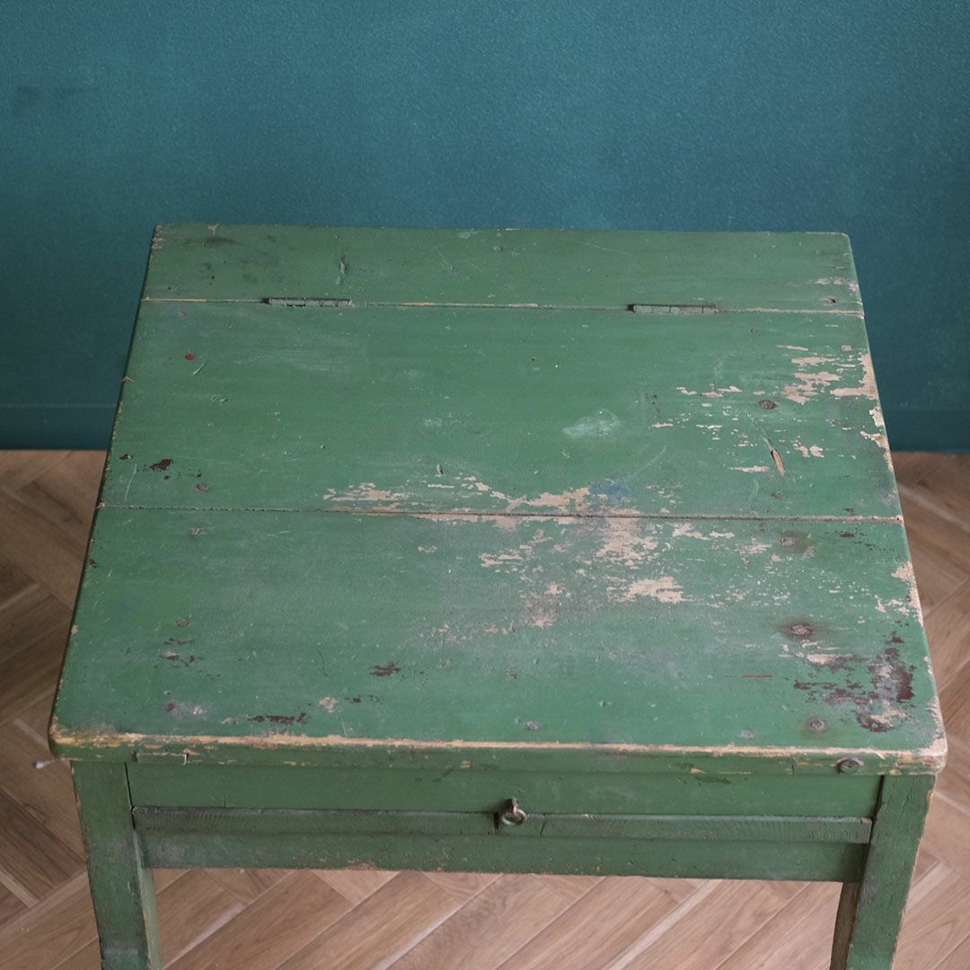 アンティークデスク パイン グリーンペイント イギリス アンティーク家具9