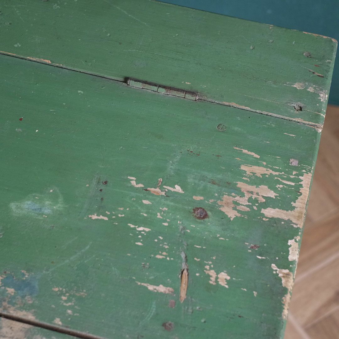 アンティークデスク パイン グリーンペイント イギリス アンティーク家具10