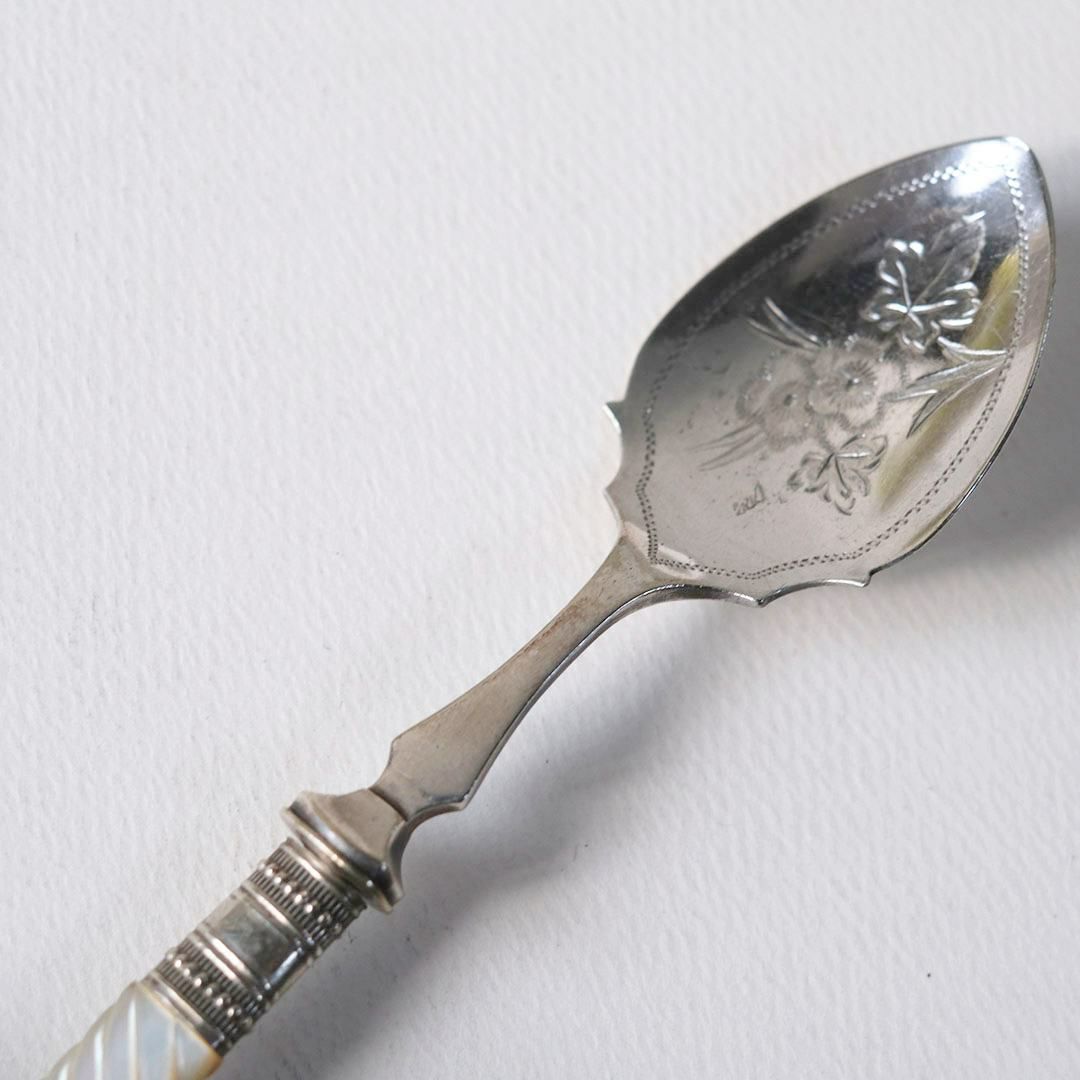 アンティーク マザーオブパール 装飾の美しいベリースプーン 白蝶貝4