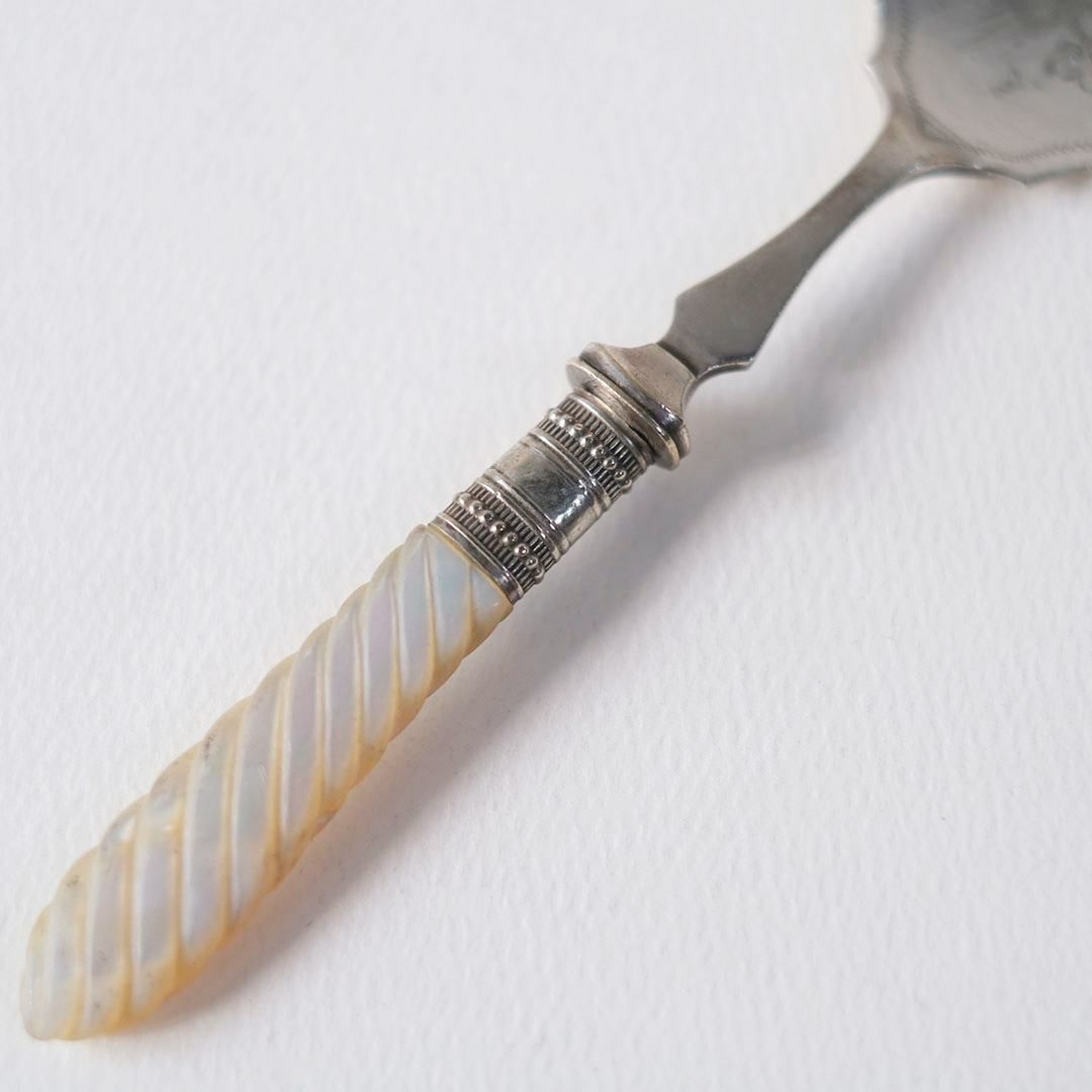 アンティーク マザーオブパール 装飾の美しいベリースプーン 白蝶貝6