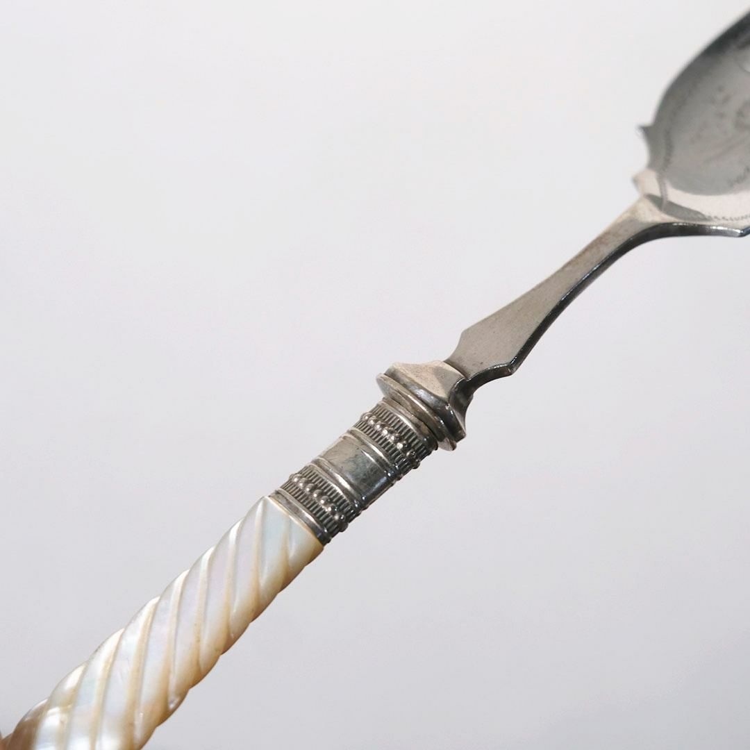 アンティーク マザーオブパール 装飾の美しいベリースプーン 白蝶貝7