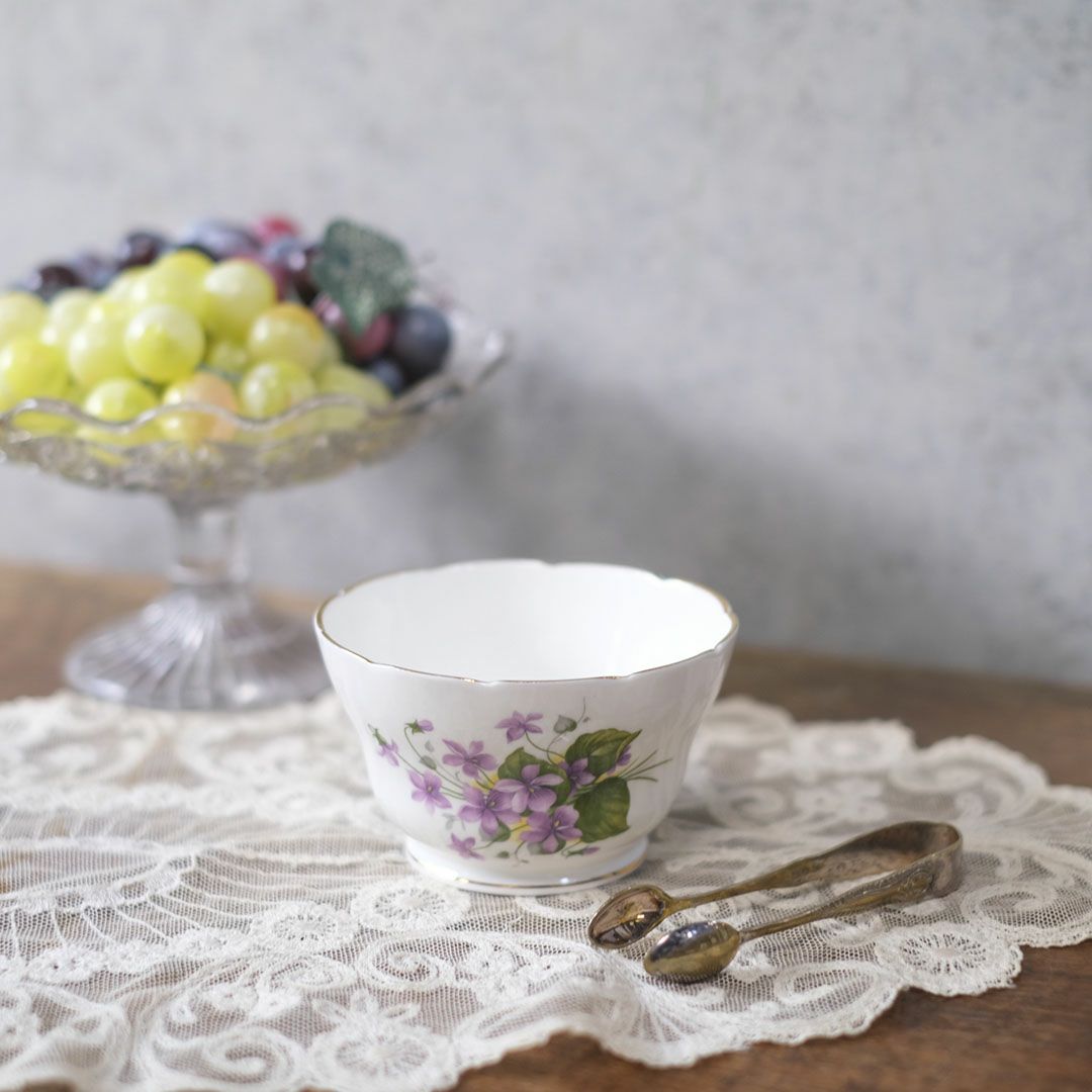 ヴィンテージシュガーボウル バイオレット 菫 イギリス