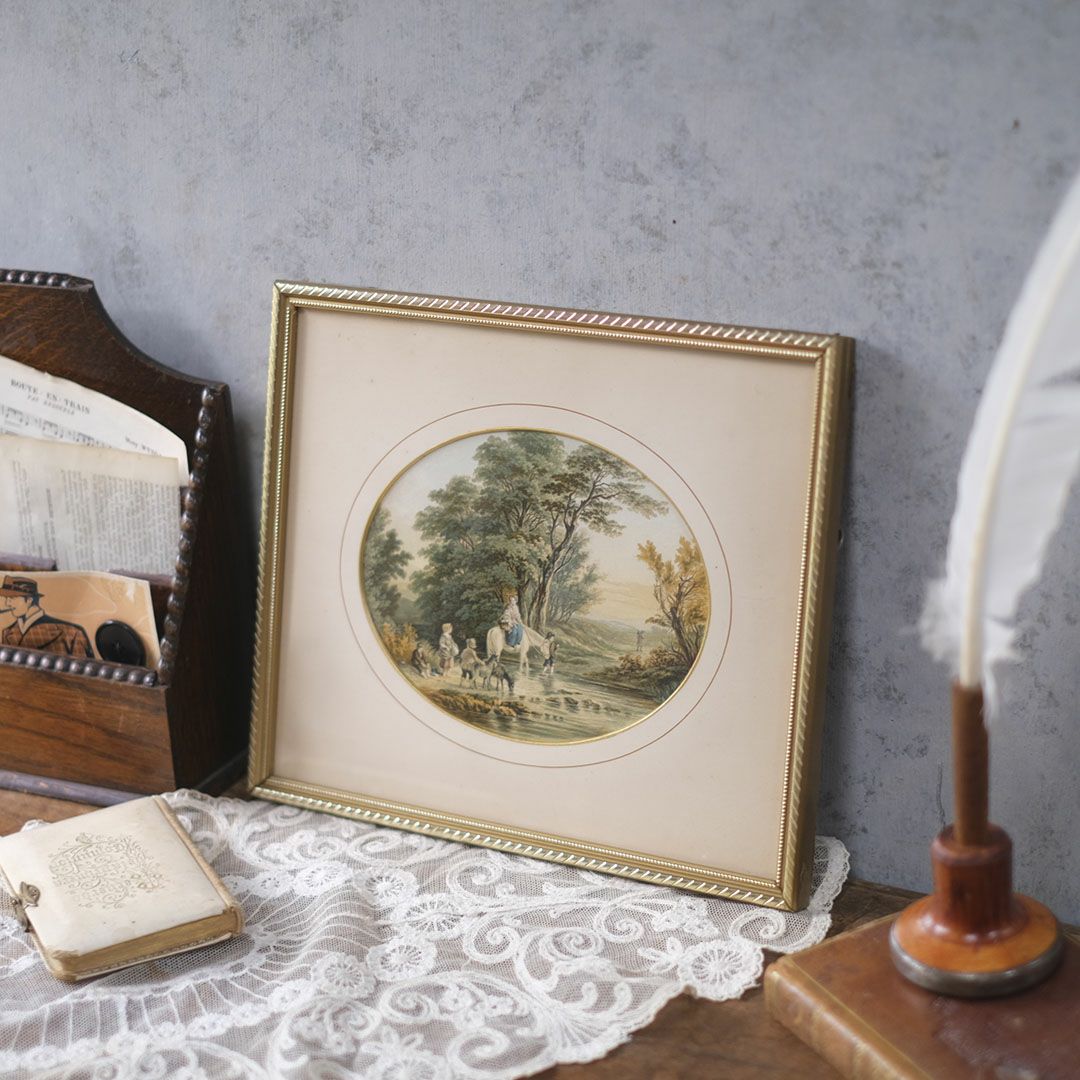 アンティーク リトグラフピクチャー 版画絵 イギリス1