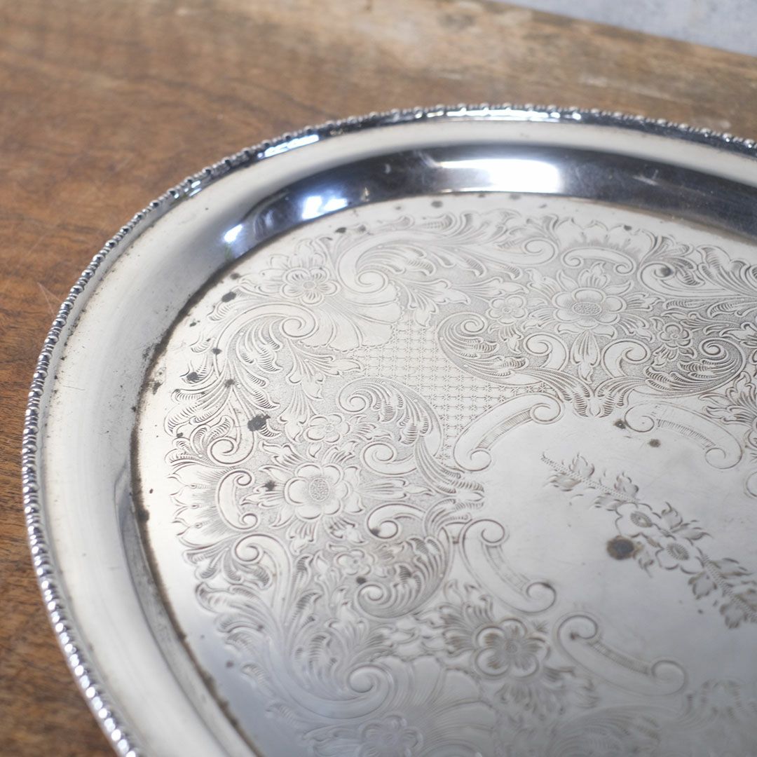 アンティークシルバープレートトレイ 銀メッキ イギリス6