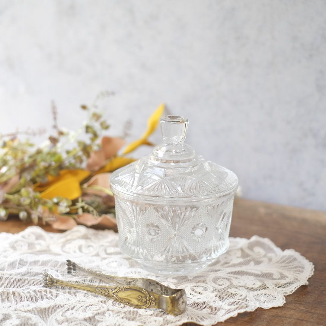 ヴィンテージボンボンポット ガラスケース イギリス