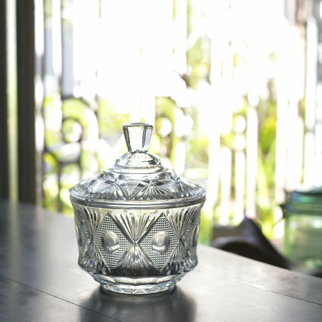 ヴィンテージボンボンポット ガラスケース イギリス1