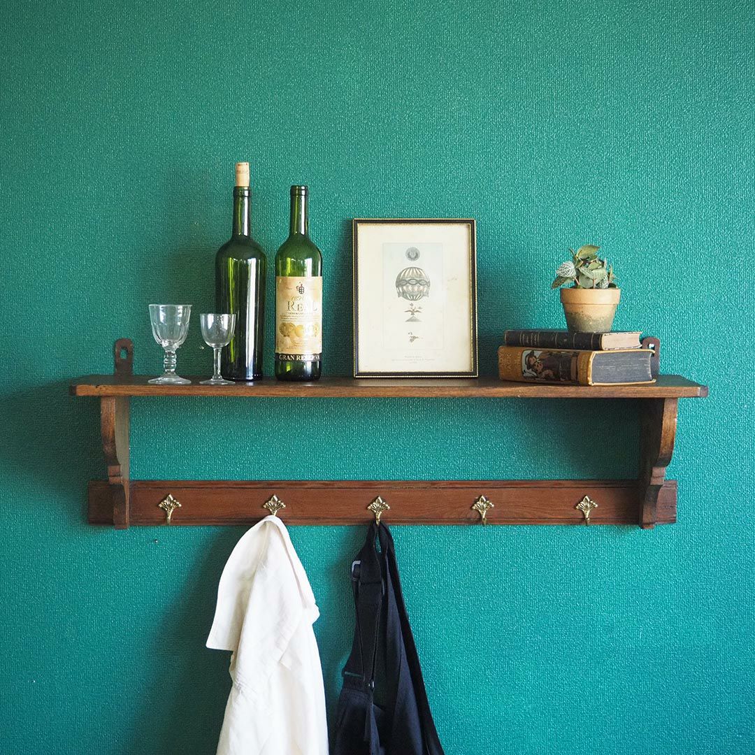 アンティークウォールシェルフ フックボード フランス 5連フック アンティーク家具